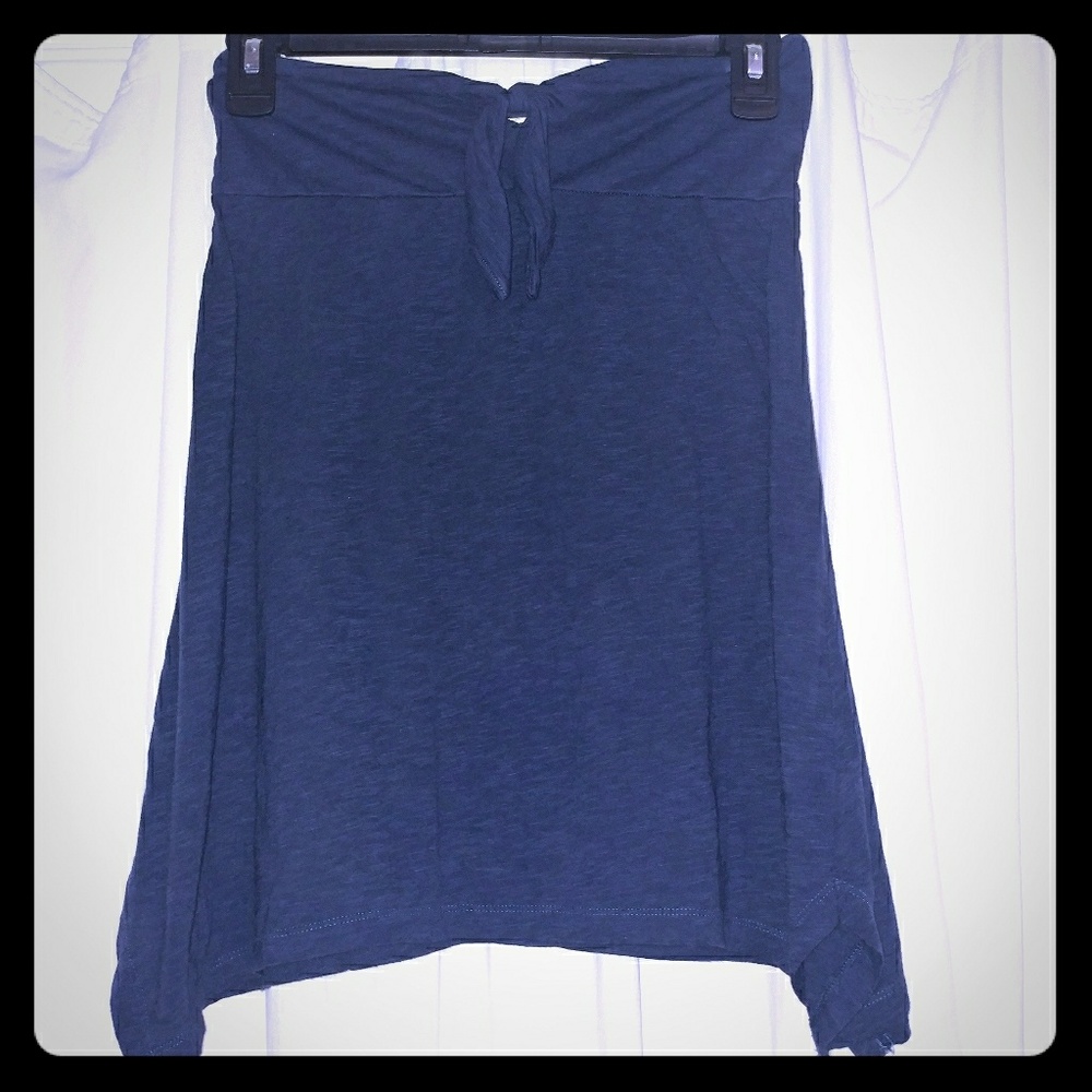 Navy Blue Halter Top with Knotted Bow